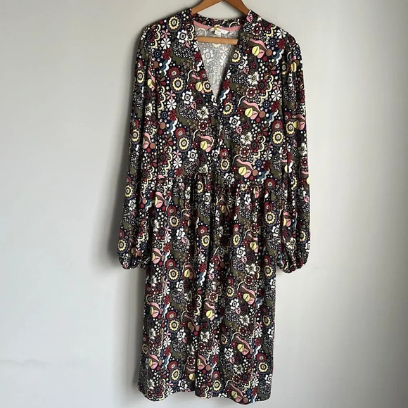 Boden Button-through Jersey Dress - Picture 2 of 11